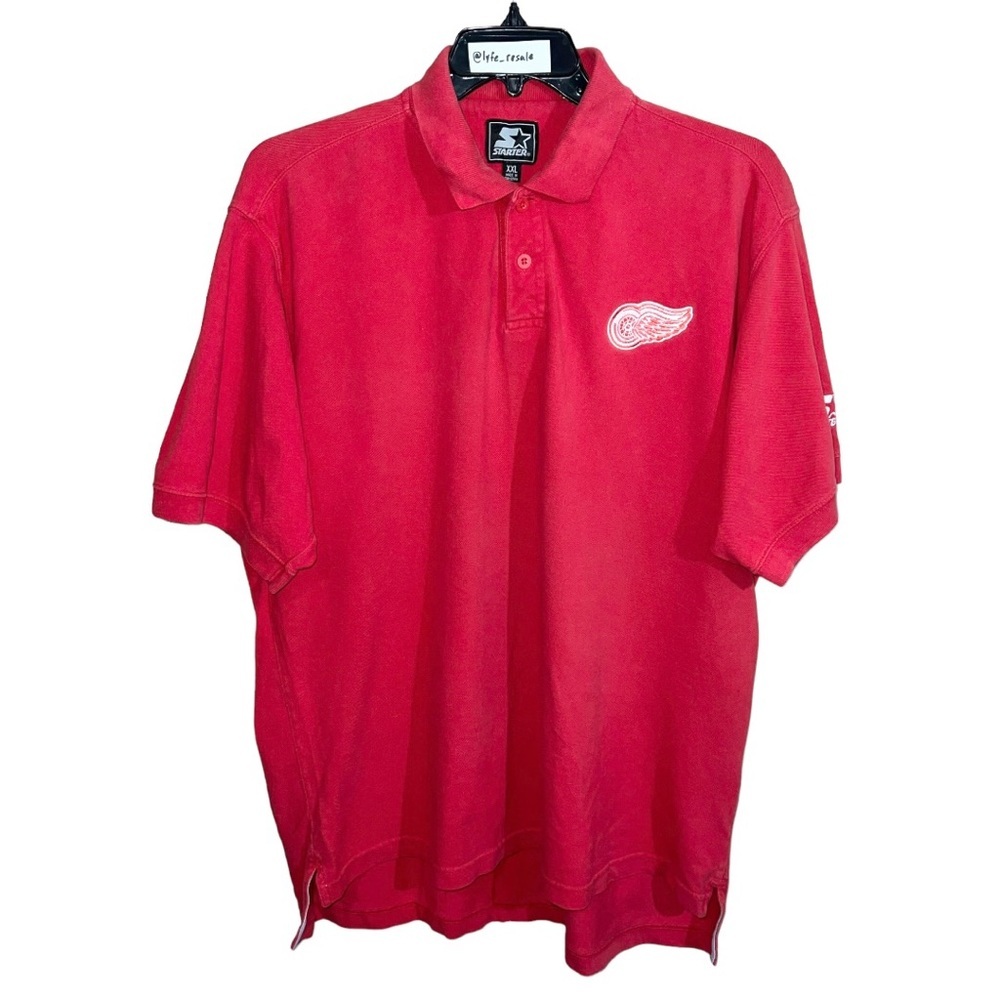 Starter Polo Shirt Men’s Size XXL Red Vintage Detroit Red Wings